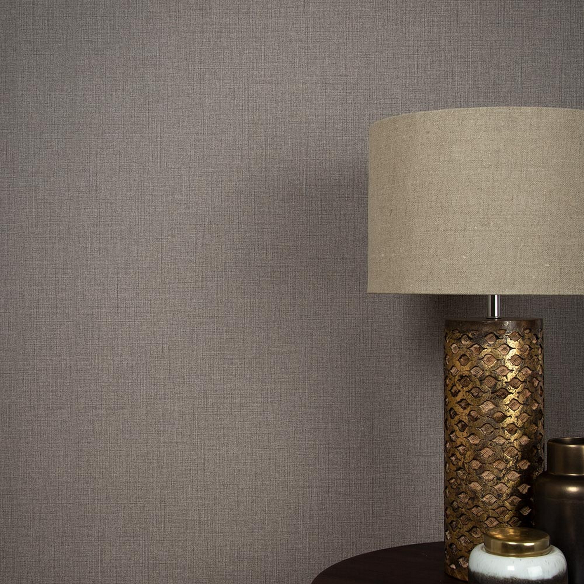 Linen Plain Wallpaper 105855 By Graham Brown In Chocolate Brown